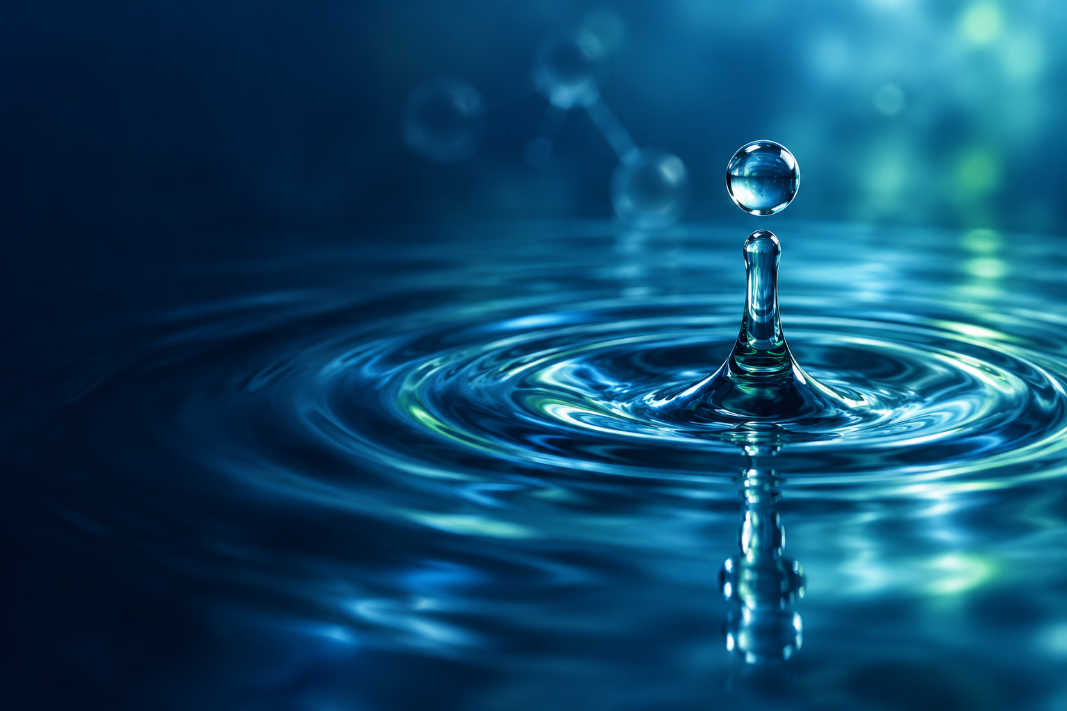 Ondulations sur une surface d’eau bleue